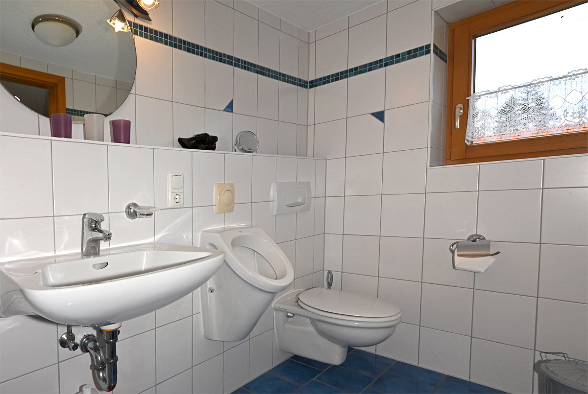 Badezimmer mit Dusche und WC Fewo Rosenblüte Ferienhof Durach